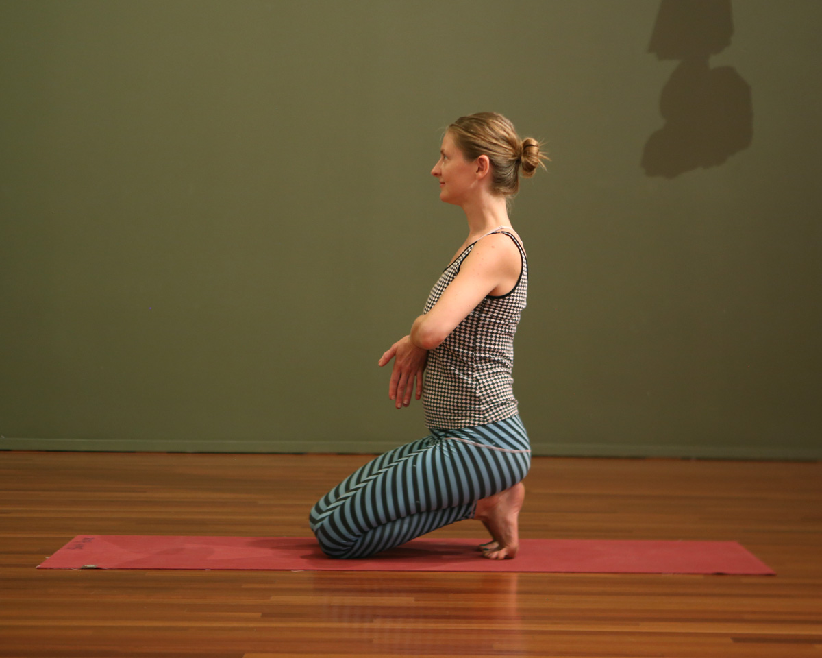 Foot and wrist stretch.