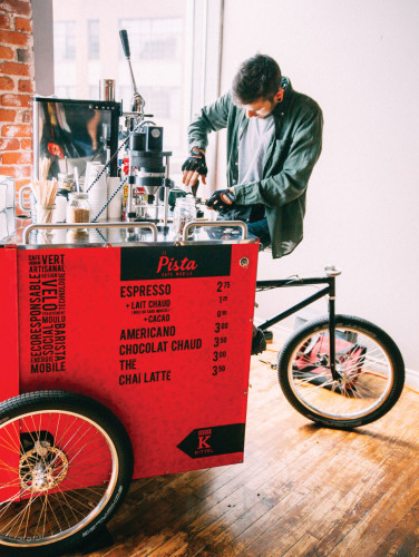 One of Velopresso's electricity-free bikes.