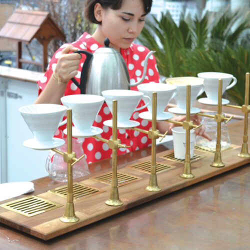 Pour-overs at Petra Roasting in Kanyan mall.