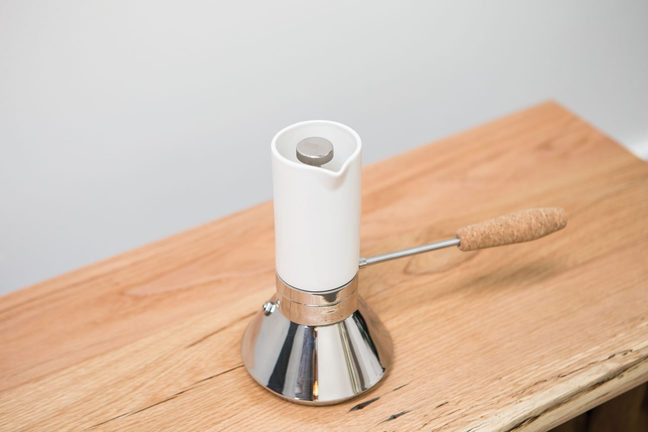 A mocha pot that Joey Roth designed for Blue Bottle Coffee. (Photos: Cory Eldridge.)