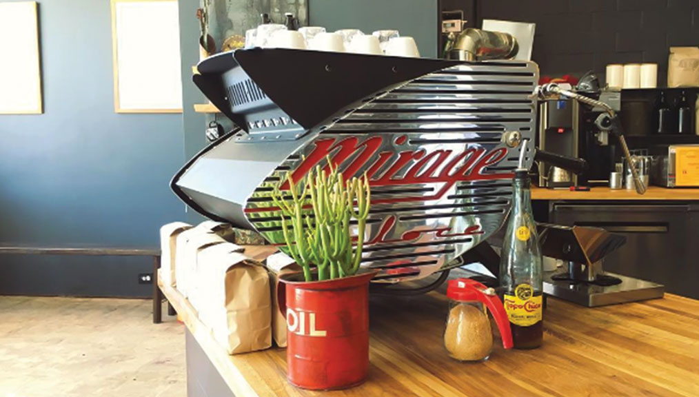 Mirage espresso machine at Flat Track Coffee.