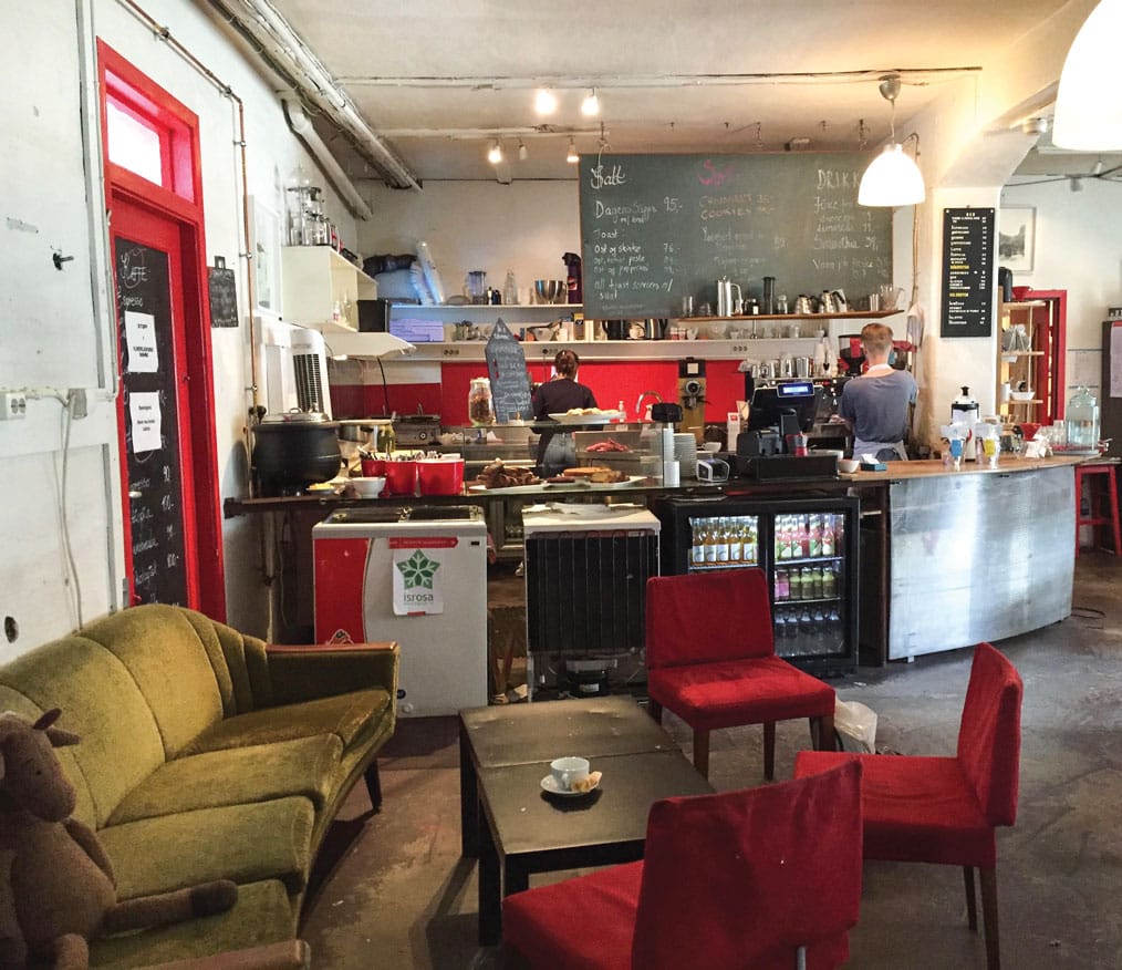 Inside the café at Bergen Kaffebrenneri; Bergen coffee
