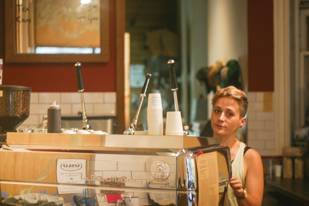 Liz Pasqualo pulls a shop from the shop's La San Marco Leva