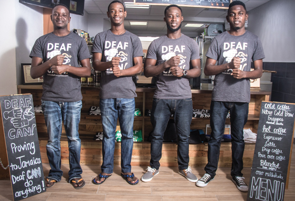 Four Baristas from Deaf Can! Coffee